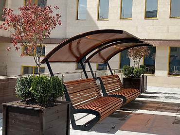 Скамейки: Скамейка Металл, Со спинкой — 46