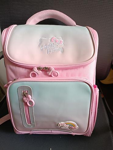 fabric case: Детский школьный рюкзак Hello Kitty - Дизайн: нежно‑розовый с — 1