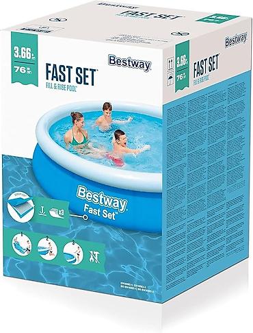 Бассейны: Надувной бассейн Bestway Fast Set, артикул 57273. - Тип: круглый — 1