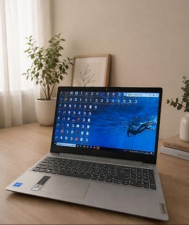 Lenovo noutbuk - Ekran: 15.6" geniş ekran, nazik çərçivələr, parlaq