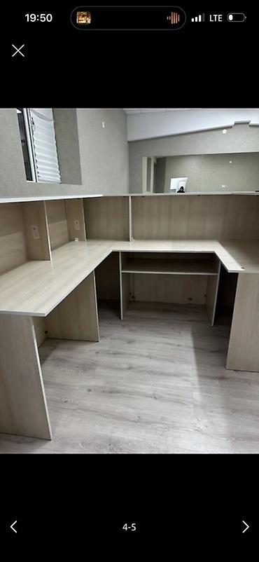 стол учителя: Стойка ресепшн/администраторская зона из ЛДСП в светлом древесном — 4