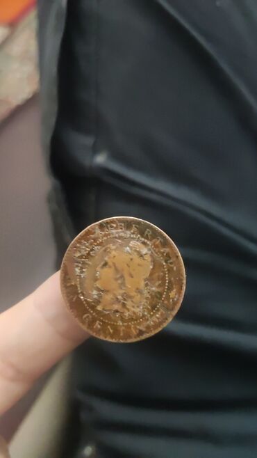 старинные золотые монеты: 1цент Аргентины 1884года