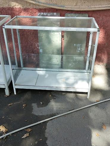 stend vitrin: Şüşə vitrin (2 ədəd) - Material: alüminium karkas, 4 tərəfi şəffaf — 2