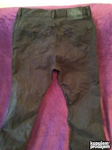 Pantalone: Original Hugo Boss pantalone 33/34 100% cotton Tamnobraon boja — 8