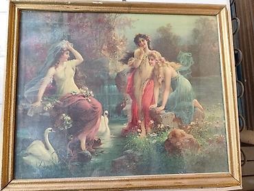 часы редкие: Репродукция картины "Нимфы у озера" (Hans Zatzka) Продаю красивую — 2