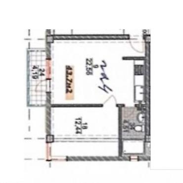 225 квартал: 1 комната, 44 м², Элитка, 2 этаж, ПСО (под самоотделку) — 5