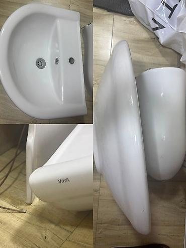 parda tul: VitrA asma tipli əl-üz yuma qabı (lavabo) və pedastal - Brend: VitrA — 1