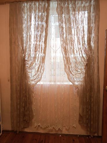 Pərdə və tüllər: İşlənmiş, Pərdə, rəng - Çəhrayı, Pulsuz çatdırılma — 1