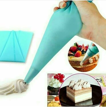 tort ucun levazimatlar: Tort üçün krem torbası Material:Selekon Bir defe istifade etmek üçün