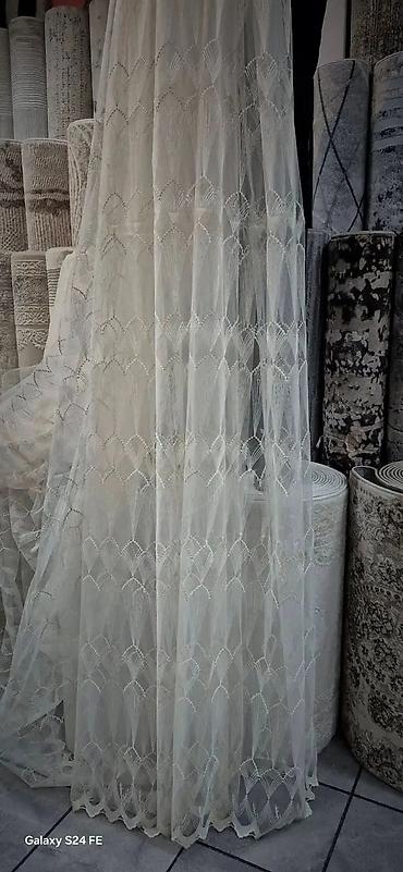 Zavese i draperije: Zavese od tila sa bogatim vezom – više dezena - Materijal: proziran — 3