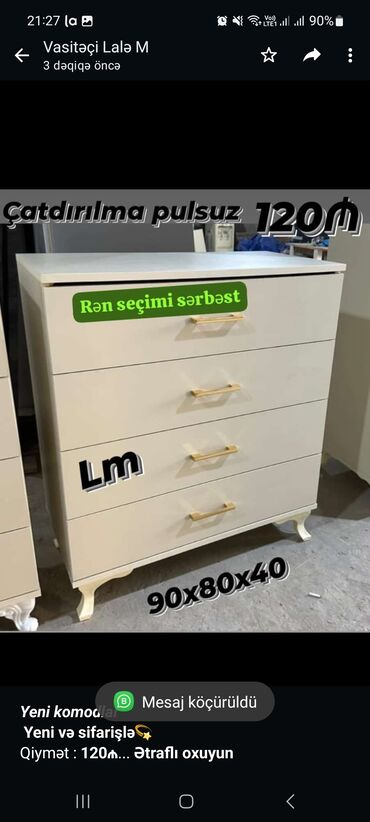 Otaq qapıları: _*Yeni komodlar*_ *Yeni və sifarişlə💫* Qiymət : *120₼* Ölçü: hün
