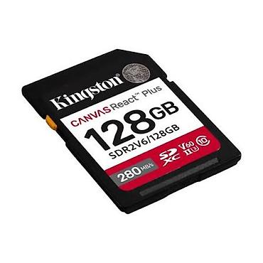 macbook canta: Kingston Canvas React Plus 128GB SDXC UHS-II U3 V60 SD Kart Peşəkar — 1