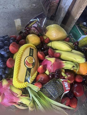 фрукты в корзине: Жазып чалыныздар)Подарочные фруктовые корзины и шляпные коробки — 2