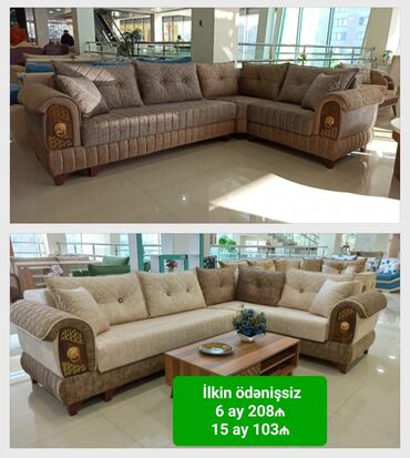 Divan və masa dəstləri: Yeni, Künc divan, Qonaq otağı üçün, Açılan — 19