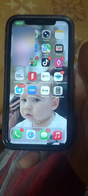 165 ekran tv: IPhone 11, 128 GB, White Titanium, Qırıq, Simsiz şarj, Face ID — 1