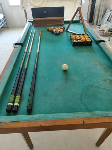 беговая дорожка в кредит: Bilyard masası və aksesuar dəsti - Klassik taxta karkaslı bilyard