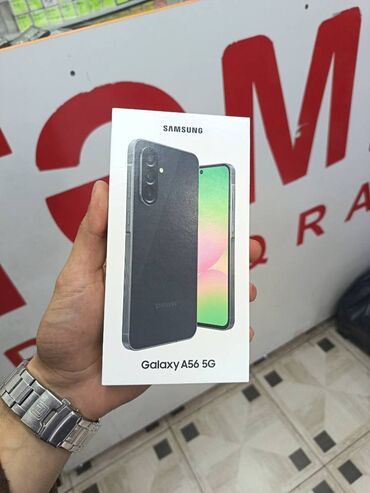 samsung z flip 2: Samsung Galaxy A56, 256 GB, rəng - Qara, Zəmanət, Sensor, Barmaq izi
