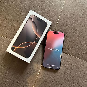 IPhone 16 Pro, 128 GB, Desert Titanium, Barmaq izi, Simsiz şarj, Face ID