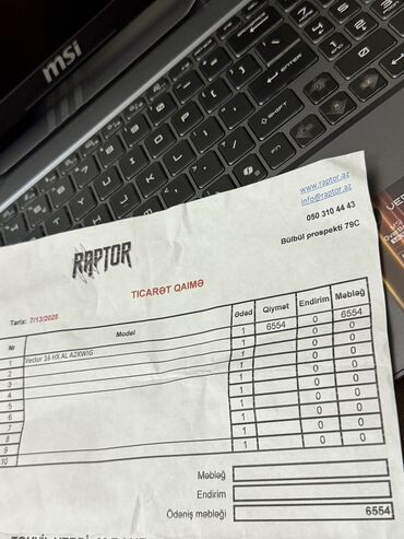 MSI: Yeni MSI, 16 ", Intel Core i9, 1 TB — 7