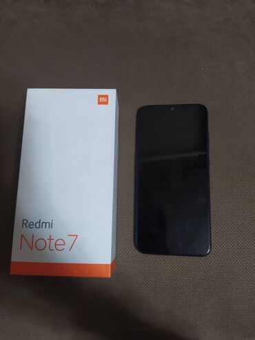 нот 7: Xiaomi, Redmi Note 7, Колдонулган, 64 ГБ, түсү - Көк, 2 SIM