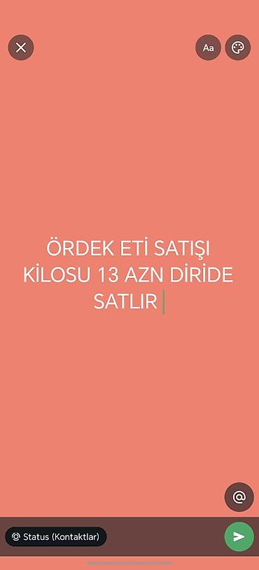toyuq sekli: Ördək əti satışı. Şəkildə görünən ördəklər diri şəkildə satılır. Elan — 1