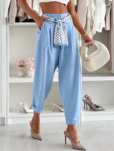 Pantalone: ✅Ženske pantalone sa visokim strukom i šalom-kaišem
✅2250 din — 1