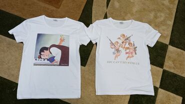 футболка шорты: ❗ ПРОДАЮ ❗ Две футболки белого цвета со смешными принтами, совершенно