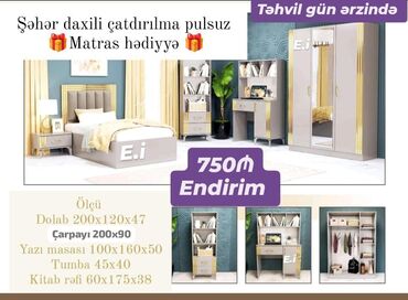 ikinci el gence: *Gənc yataq dəsti 750Azn💥 ENDİRİM* ✔️Rəng seçimi var *🎁Matras hədiyyə*