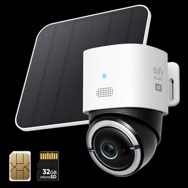 Səsgücləndirici və qəbuledicilər: Kamera 4G sim kartli SOLAR 360° smart kamera 3MP Full HD 64gb yaddaş