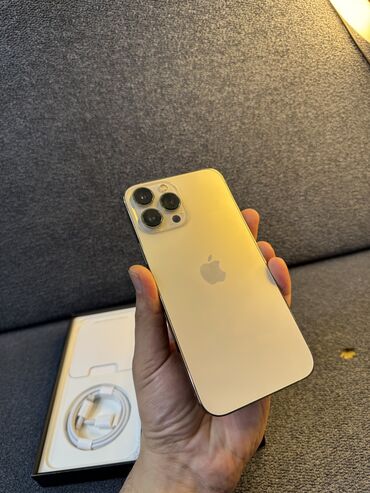 Apple iPhone: IPhone 13 Pro Max, 256 GB, Qızılı, Zəmanət, Simsiz şarj, Face ID