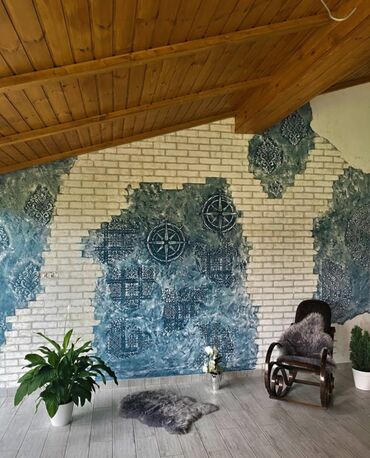 Digər divar panelləri: Xüsusi dekorativ divar boyası və relyef panelləri – Şərq naxışlı — 7