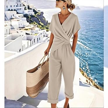 Kombinezoni: Ženski letnji kombinezon s preklopom - Kroj: gornji deo sa V-izrezom — 6