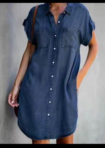 джинсовое платье: Күнүмдүк көйнөк, Жай, Кыска модель, L (EU 40)