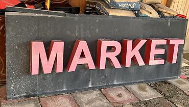 srift: Məhsul: “MARKET” fasad işıqlandırılan reklam lövhəsi - Lövhə: qara — 2