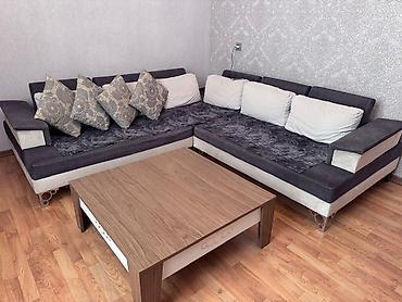 Divan və masa dəstləri: Künc divan dəsti və orta stol - Dizayn: L‑şəkilli künc divan, müasir — 3