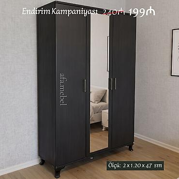 Мебель для дома: Üç qapılı dolablar təmiz laminatla 📌 Qiymət : 199₼ Ölçü : 2 x 1.20 — 2