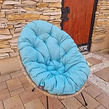 Fotelje: Fotelja za baštu/terasu – “jaje” sa debelim jastukom - Okrugla — 12