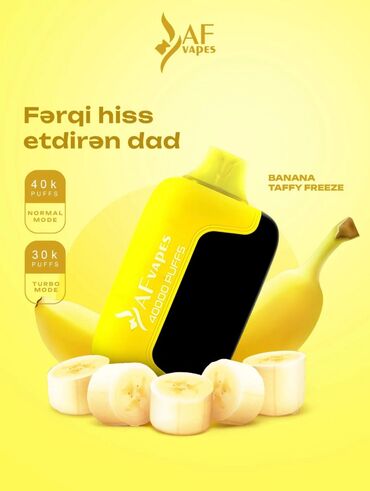 qizil halqa sirqalar: AF Vapes birdəfəlik elektron siqaret – 40 000 puf - Dad: Banana Taffy at lalafo.az qizil halqa sirqalar: AF Vapes birdəfəlik elektron siqaret – 40 000 puf - Dad: Banana Taffy