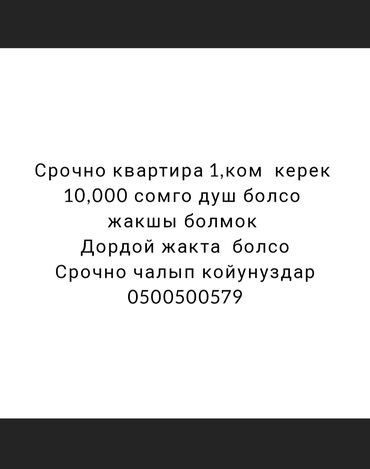 бишкек квартира месяц: 1 бөлмө, Менчик ээси, Толугу менен эмереги бар