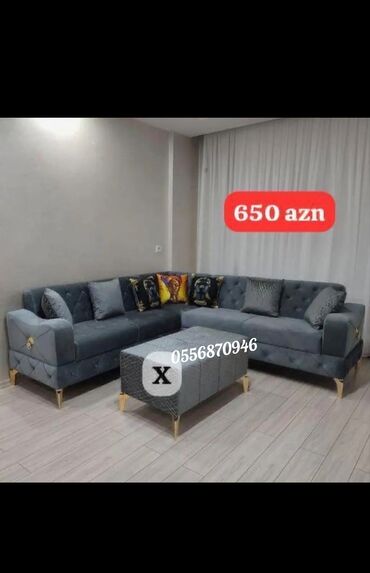 Masa və oturacaq dəstləri: Künc divan, Yeni, Açılan, Bazalı, Parça, Şəhərdaxili pulsuz çatdırılma
