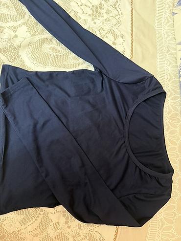 tek pencek: Qadın köynəyi – uzunqol, tünd lacivərd - Model: Basic uzunqol top - — 2