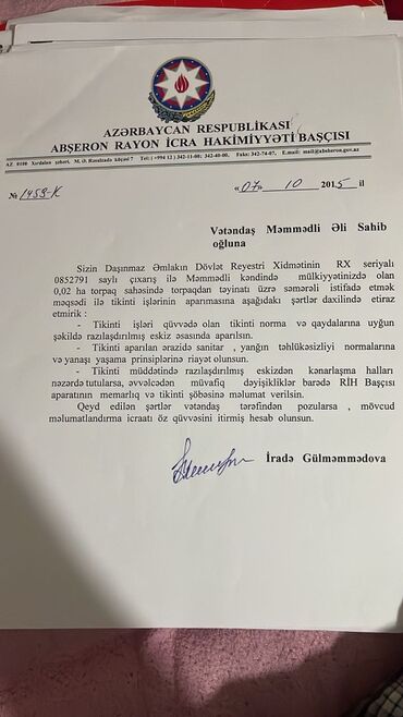 Torpaq sahələrinin satışı: 2 sot, Tikinti, Kupça (Çıxarış) — 4