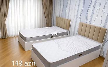 ortopetik matras: Tək nəfərlik çarpayı və ortopedik döşək dəsti - Minimalist, ağ rəngli — 1