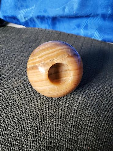 mini koš: Svecnjak nov od oniksa,poludragi kamen iz 70,80ih godina. Svecnjak — 9
