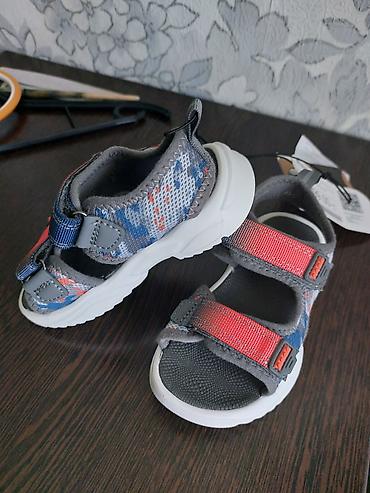 nike react: Детские открытые сандалии - Цвет: серый с синими и оранжевыми — 2
