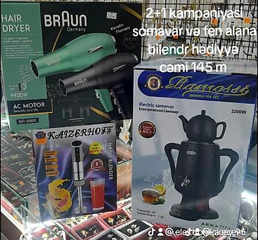 Другое: 2+1kampaniyasi var samavar ve fen alana blendr hədiyyə 145 m — 1