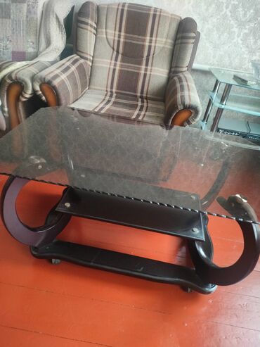 кофейный стол: Журнальный стол, Прямоугольный, С колесиками, цвет - Коричневый