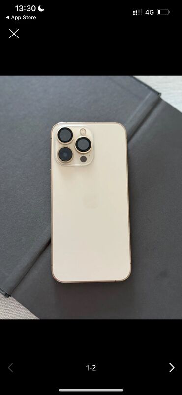 бу телефоны в ош: IPhone 13 Pro, Б/у, 256 ГБ, Золотой, Зарядное устройство, Защитное стекло, Чехол, 82 %