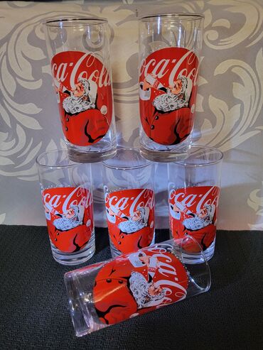 Čaše: Case nove,vintaz Coca Cola francuske. Nove case,sve na njima odsjaj — 6