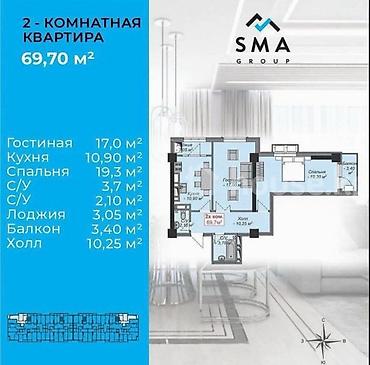 14: 2 комнаты, 70 м², Асанбай мкр 3 этаж, Дизайнерский ремонт — 4
